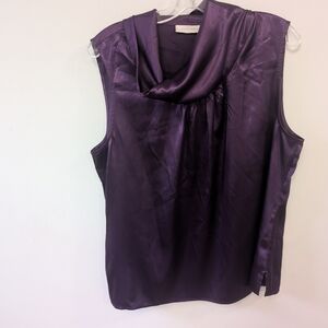 Chico’s Purple Satin Sleeveless Cowl Neck Blouse | Size 3 (XL / 16–18)